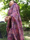 Purple Soft Tussar Silk Printed Saree With Blouse Piece