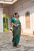 Rama Soft Pashmina Silk Meena Zari Woven Saree with Blouse