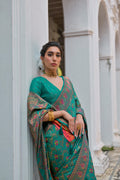 Rama Soft Pashmina Silk Meena Zari Woven Saree with Blouse