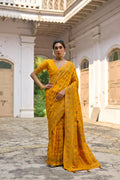 Yellow Soft Pashmina Silk Meena Zari Woven Saree with Blouse