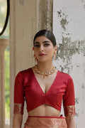 Black Soft Raw Silk Zari Woven Saree with Blouse