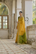 Yellow Soft Raw Silk Zari Woven Saree with Blouse