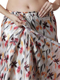 Multicolor Chinon Digital Print with Lace Border Ready to Wear Saree