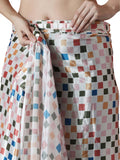 Multicolor Chinon Digital Print with Lace Border Ready to Wear Saree