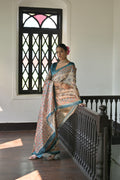 Rama Soft Tussar Silk Printed Designer Saree with Blouse