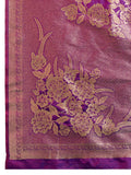 Purple Soft Kanjivaram Silk Zari Woven Designer Saree with Blouse