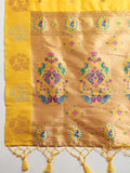 Yellow Soft Kanjivaram Paithani Silk Zari Woven Designer Saree with Blouse
