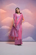 Pink Handloom Raw Silk Weaving Designer Saree with Blouse