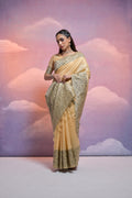 Cream Handloom Raw Silk Weaving Designer Saree with Blouse