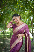 Purple Soft Kalyani Silk Zari Woven Designer Saree with Blouse