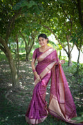 Purple Soft Kalyani Silk Zari Woven Designer Saree with Blouse