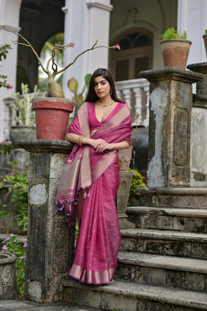 Wine Soft Kalyani Silk Zari Woven Designer Saree with Blouse