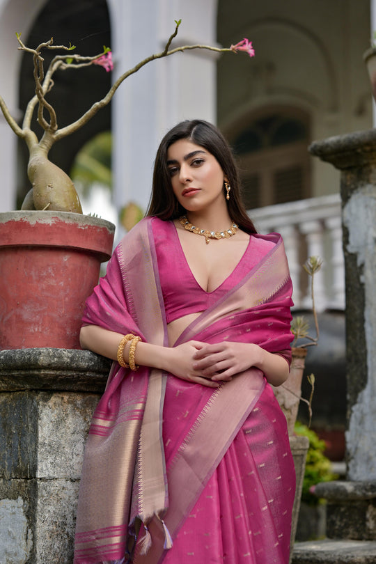 Wine Soft Kalyani Silk Zari Woven Designer Saree with Blouse