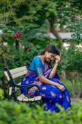 Royal Blue Soft Banarasi Silk Zari Woven Saree with Blouse