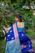 Royal Blue Soft Banarasi Silk Zari Woven Saree with Blouse
