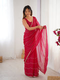 Pink Soft Sitara Embroidered Designer Saree with Blouse