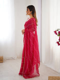 Pink Soft Sitara Embroidered Designer Saree with Blouse