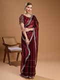 Brown Jimmy Choo Sequins Embroidered Designer Saree with Blouse