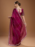 Wine Jimmy Choo Sequins Embroidered Designer Saree with Blouse