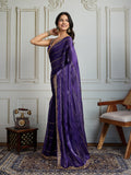 Purple Jimmy Choo Sequins Designer Saree with Blouse