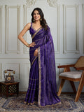Purple Jimmy Choo Sequins Designer Saree with Blouse