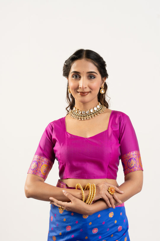 Blue Banarasi Pashmina Soft Silk Zari Woven Saree with Blouse