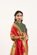 Red Banarasi Pashmina Soft Silk Zari Woven Saree with Blouse