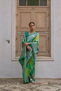 Multicolor Banarasi Silk Zari Woven Saree with Blouse