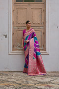 Multicolor Banarasi Silk Zari Woven Saree with Blouse