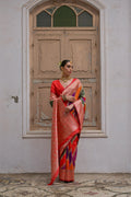 Multicolor Banarasi Silk Zari Woven Saree with Blouse