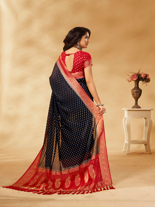 Georgette Banarasi Silk Saree With Blouse Piece