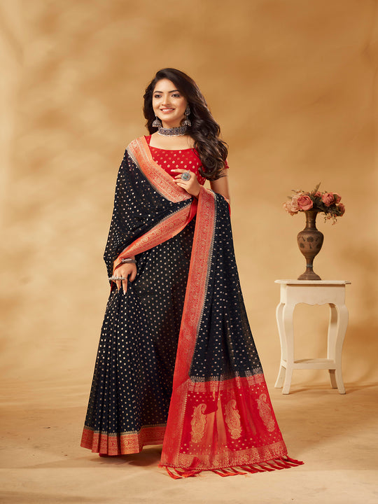 Georgette Banarasi Silk Saree With Blouse Piece