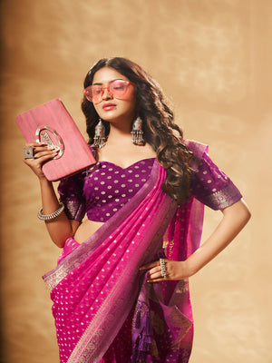 Georgette Banarasi Silk Saree With Blouse Piece