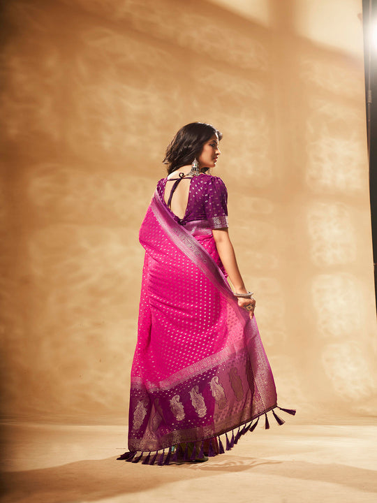 Georgette Banarasi Silk Saree With Blouse Piece