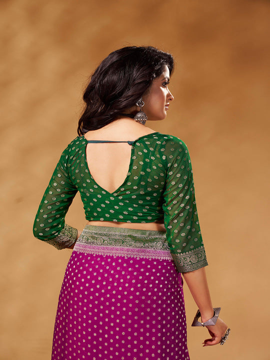 Georgette Banarasi Silk Saree With Blouse Piece