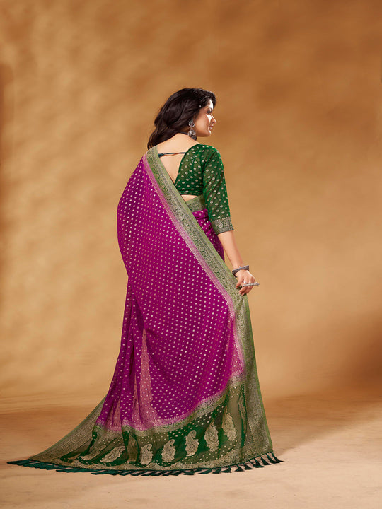 Georgette Banarasi Silk Saree With Blouse Piece
