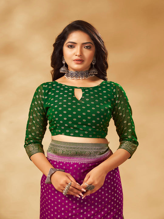 Georgette Banarasi Silk Saree With Blouse Piece