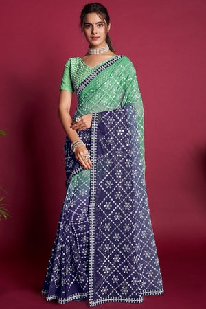 Light Green Georgette Saree