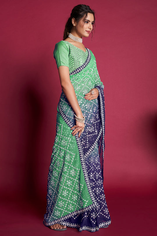 Light Green Georgette Saree