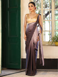 Metallic Embellished Beads And Stones Satin Saree