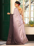 Metallic Embellished Beads And Stones Satin Saree