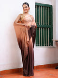 Metallic Embellished Beads And Stones Satin Saree