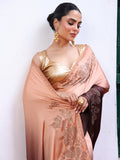 Metallic Embellished Beads And Stones Satin Saree