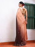 Metallic Embellished Beads And Stones Satin Saree