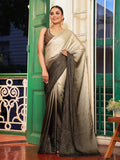 Green Padding Embellished Beads And Stones Satin Saree