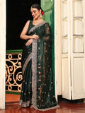Green Embellished Embroidered Organza Heavy Work Saree