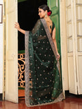 Green Embellished Embroidered Organza Heavy Work Saree