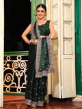 Green Embellished Embroidered Organza Heavy Work Saree