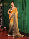 Ombre Embellished Sequinned Pure Chiffon Saree