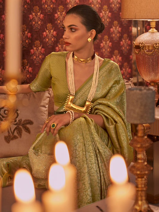 Fern Green Kanjivaram Saree